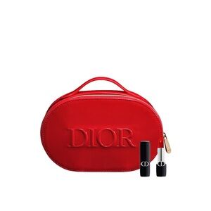 Dior Beauty Red Makeup Bag + Red 999 Lipstick Mini